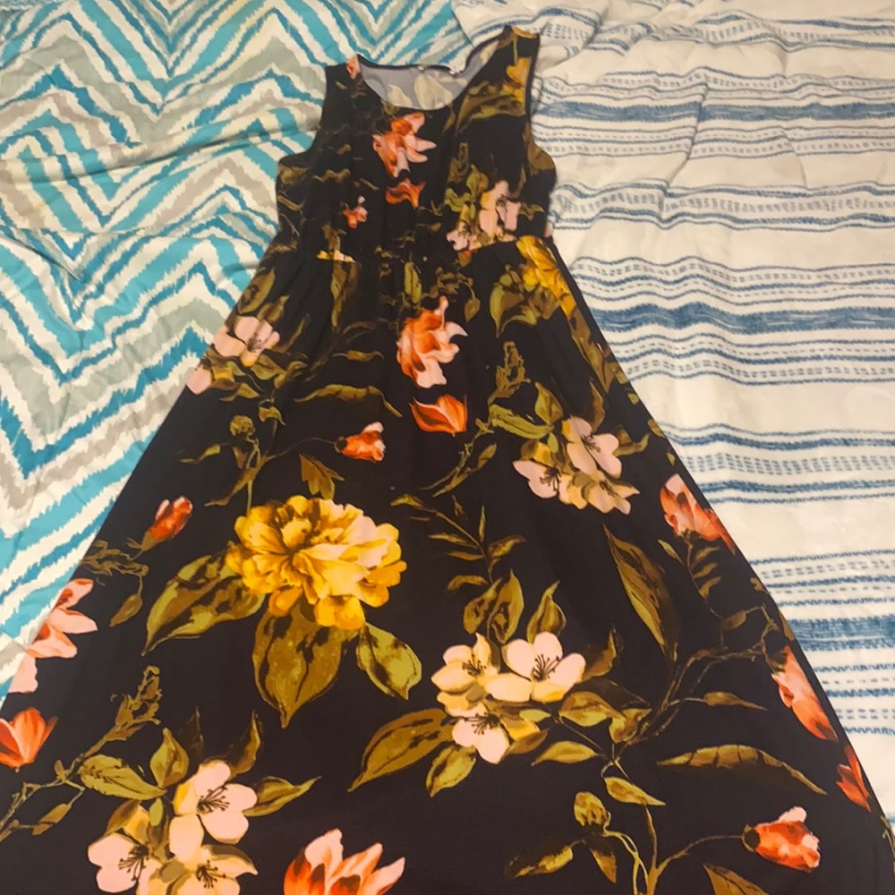 Bright flower long dress